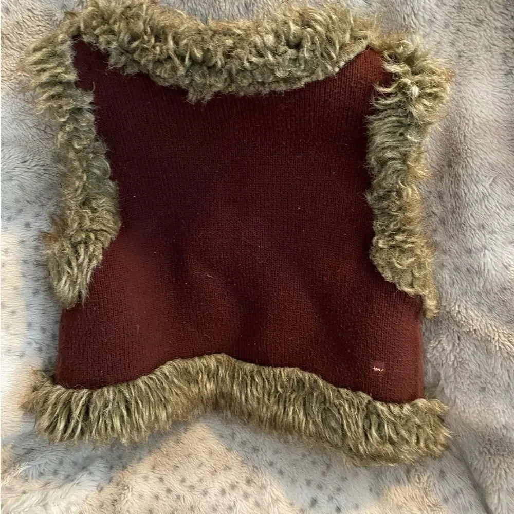 Tea Collection M 6/8 GUC faux fur knit vest